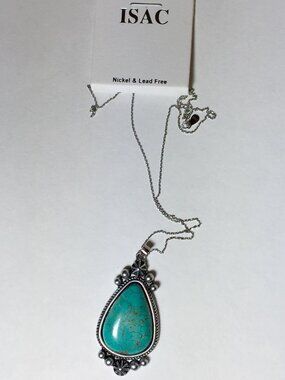 Natural Turquoise Pendant Style Necklace Isac Trading Co.